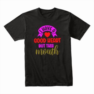 Bella Canvas 3001c Cotton T shirt Black 00004 Good Heart But This Mouth 2