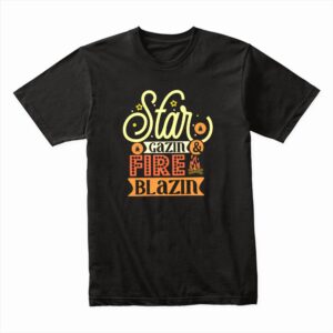 Bella Canvas 3001c Cotton T shirt Black 00006 Star Gazin Fire Blazin