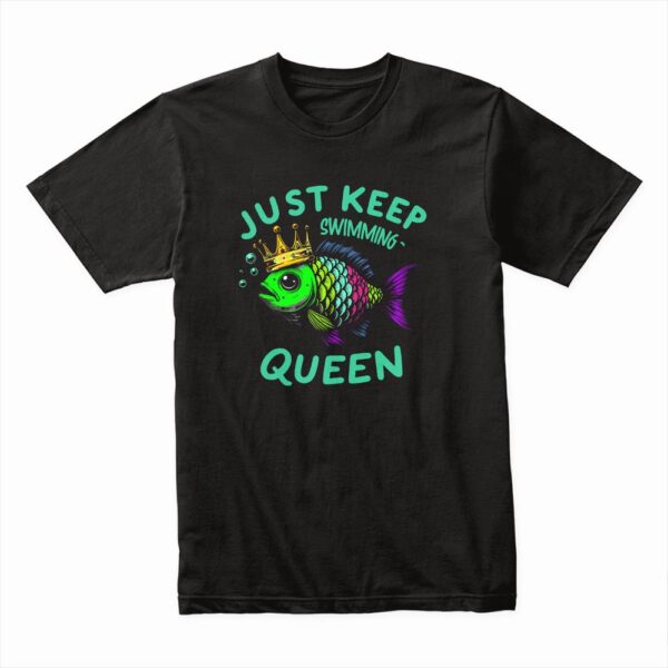 Bella Canvas 3001c Cotton T shirt Black 00039 Keep Swimming Queen