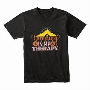 Bella Canvas 3001c Cotton T shirt Black 00120 Camping Is My Therapy