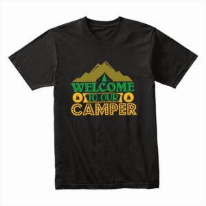 Bella Canvas 3001c Cotton T shirt Black 00121 Welcome To Our Camper