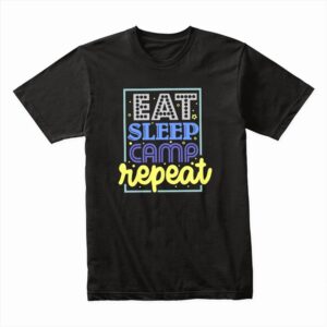 Bella Canvas 3001c Cotton T shirt Black 00123 Eat Sleep Camp Repeat