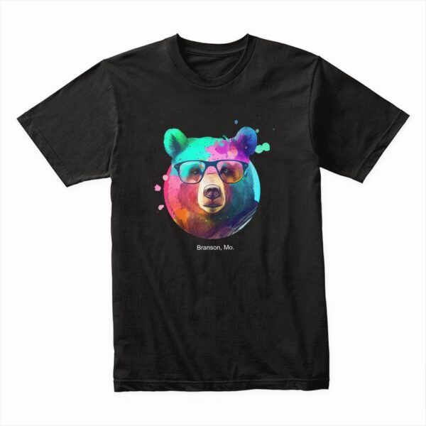 Bella Canvas 3001c Cotton T shirt Black 00253 Bear Watercolor With Branson