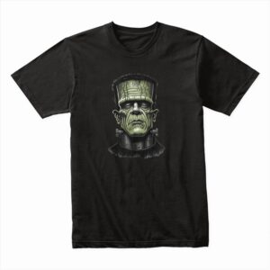 Bella Canvas 3001c Cotton T shirt Black 00296 Green Frankenstein