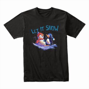 Bella Canvas 3001c Cotton T shirt Black 00301 Let It Snow