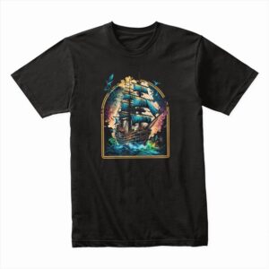 Bella Canvas 3001c Cotton T shirt Black 00305 Pirate Ship