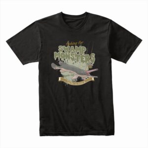 Bella Canvas 3001c Cotton T shirt Black 00311 Fishing For Swamp Monsters Aligator Gar Branson