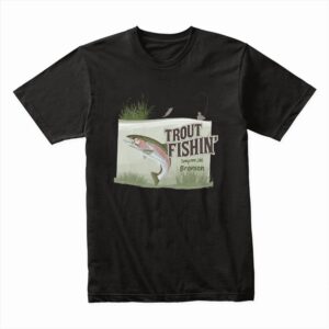 Bella Canvas 3001c Cotton T shirt Black 00317 Branson Trout Fishin'