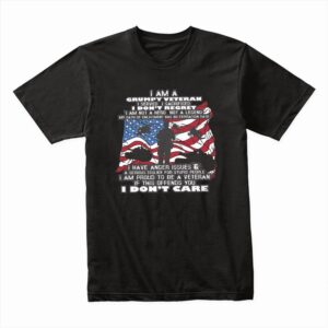 Bella Canvas 3001c Cotton T shirt Black 00322 I Am A Grumpy Veteran